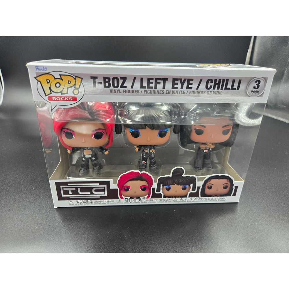 Funko Pop Rocks TLC 3-Pack T-Boz Left Eye Chilli Vinyl Figures New Boxed